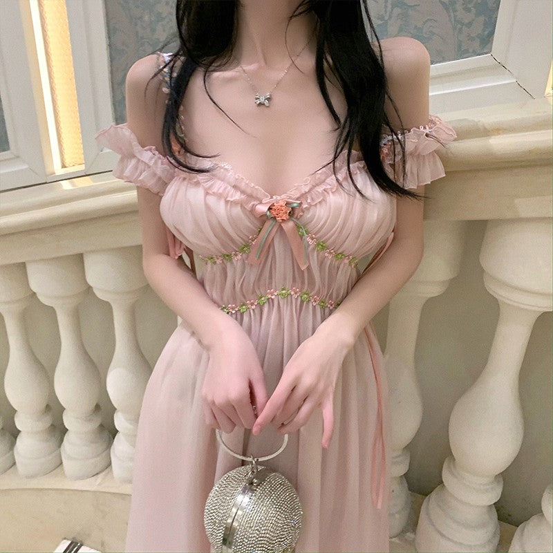Pink fairy dress with straps   HA2006