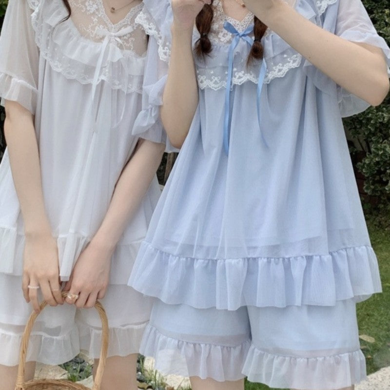 Thin Short Sleeve Shorts Homewear   HA1756