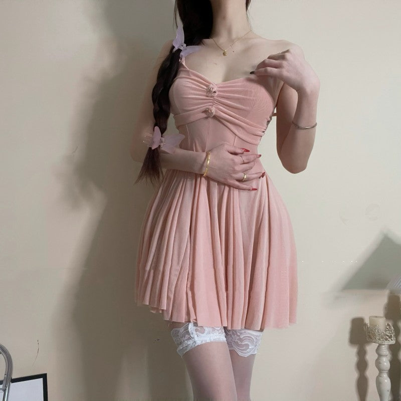 Mesh see-through suspender nightdress HA2090