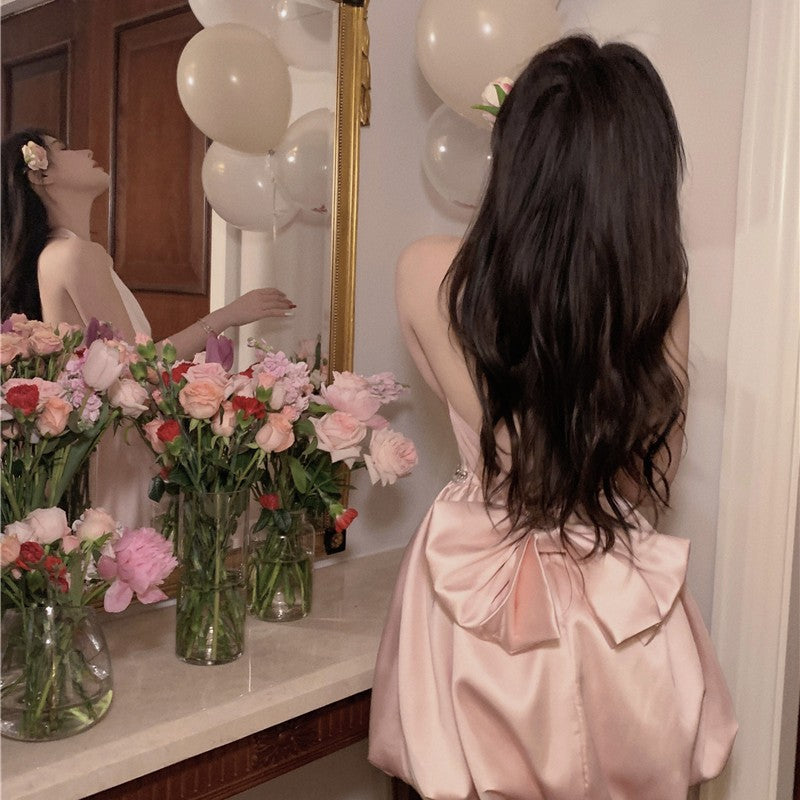 Sweet Bow Pink Bud Dress   HA2119