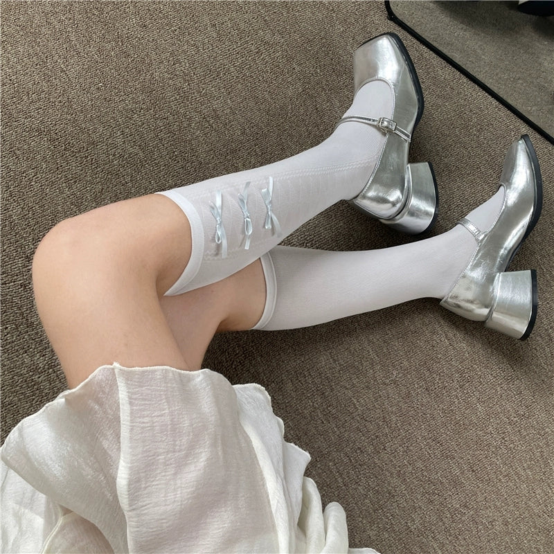 Pink Bow Socks   HA2199