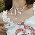 Love pink ribbon bow   HA2158
