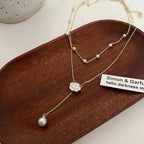 Women's double tassel pearl necklace   HA2142