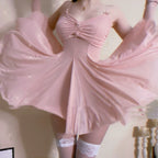 Mesh see-through suspender nightdress HA2090