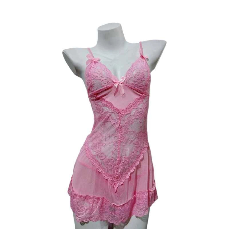 Mesh bowknot nightdress dress  HA2085