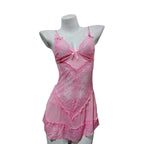 Mesh bowknot nightdress dress  HA2085