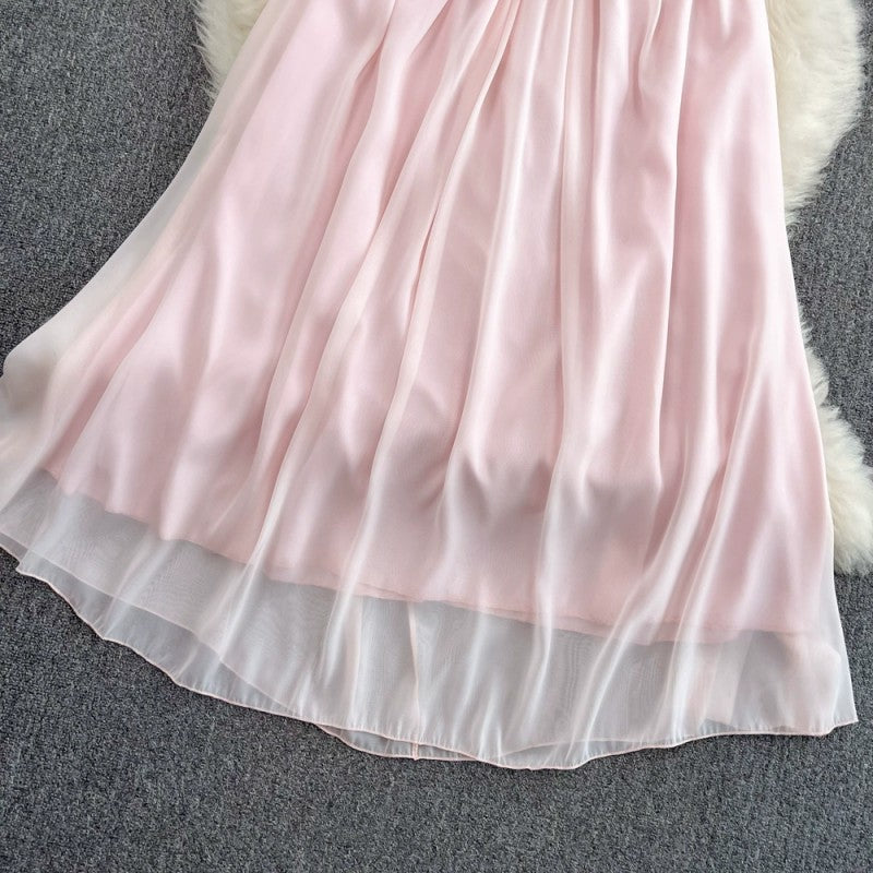 Gentle chiffon suspender dress   HA1839