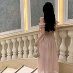 Pink fairy dress with straps   HA2006