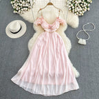 Gentle chiffon suspender dress   HA1839