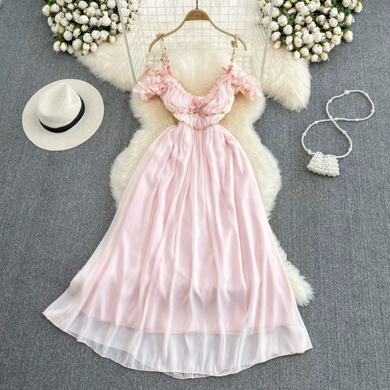 Gentle chiffon suspender dress   HA1839