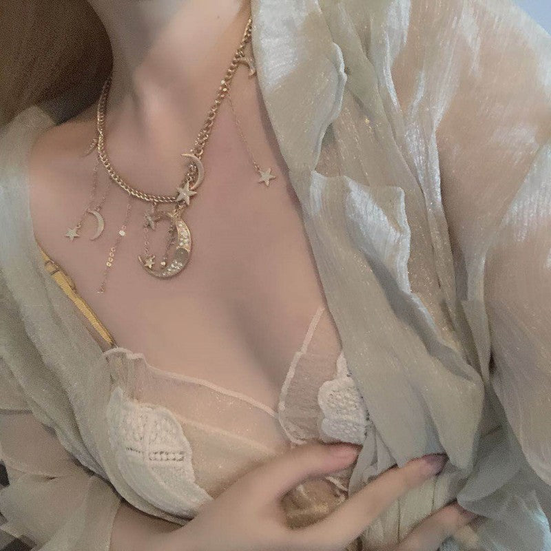 Moon Astrology Star Wish Necklace   HA1843