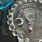 Pink Diamond Heart Star Moon Earrings   HA1880