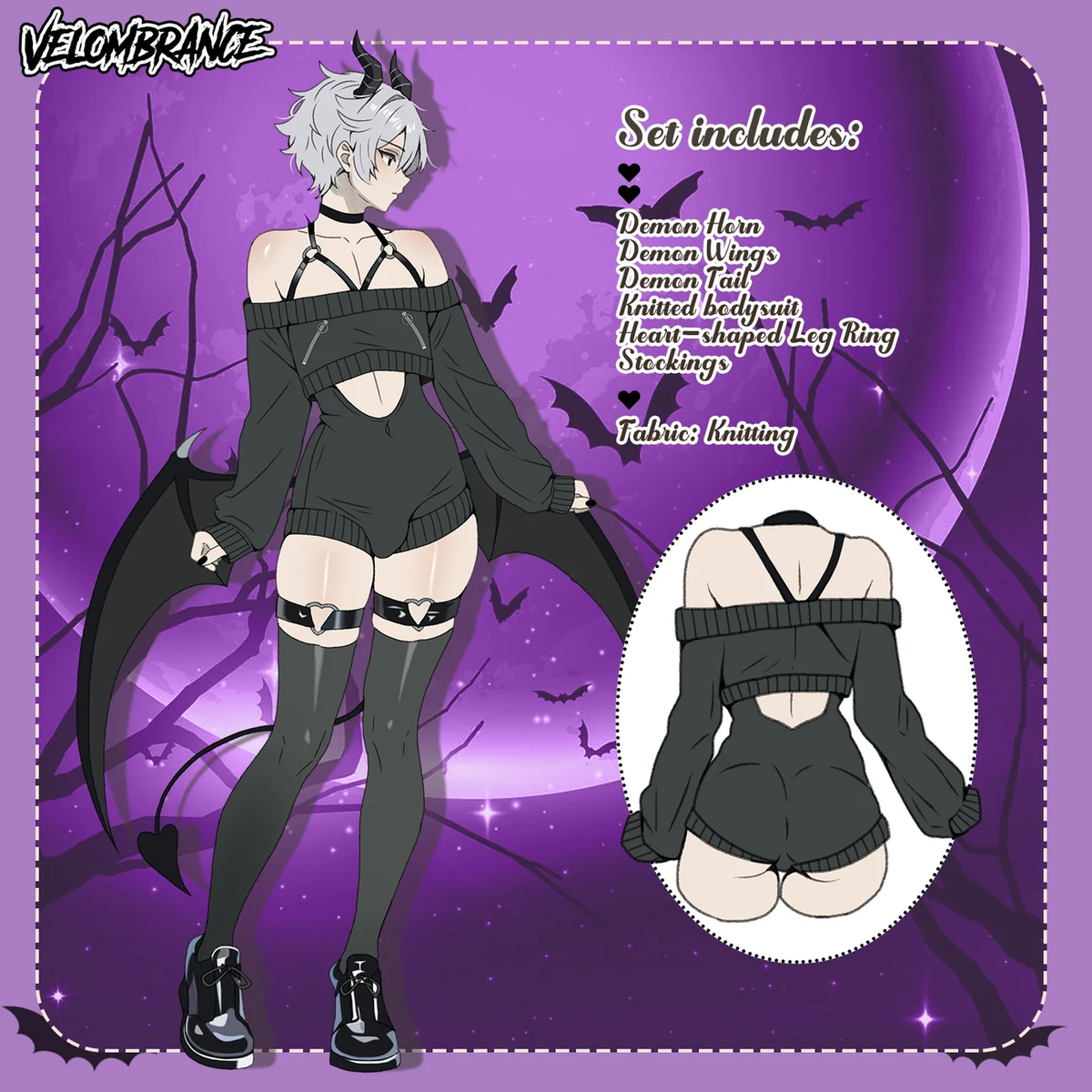 Pre-order Halloween Spooky Demon Knit Set (6-Piece Set) AS70
