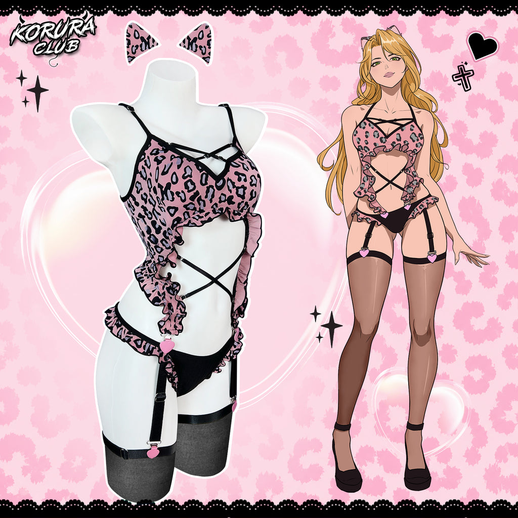 Pre-order Pink Leopard Lingerie Set KO152