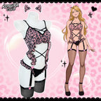 Pre-order Pink Leopard Lingerie Set KO152