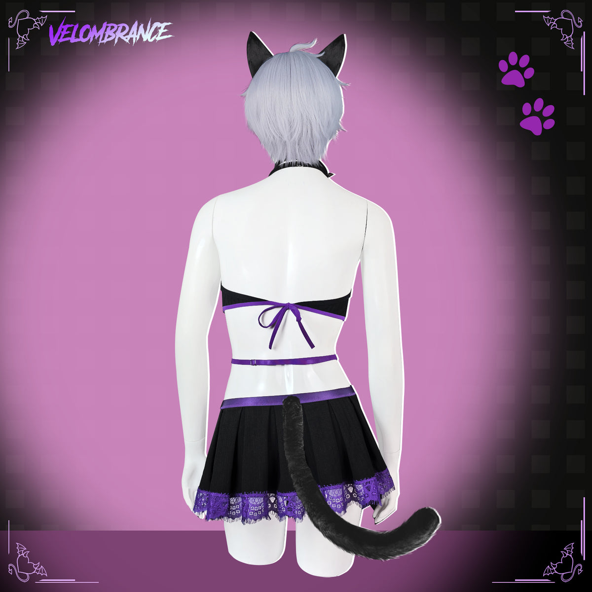 Pre-Order Purple Femboy Cat Cosplay Set (6-Piece Set) AS68