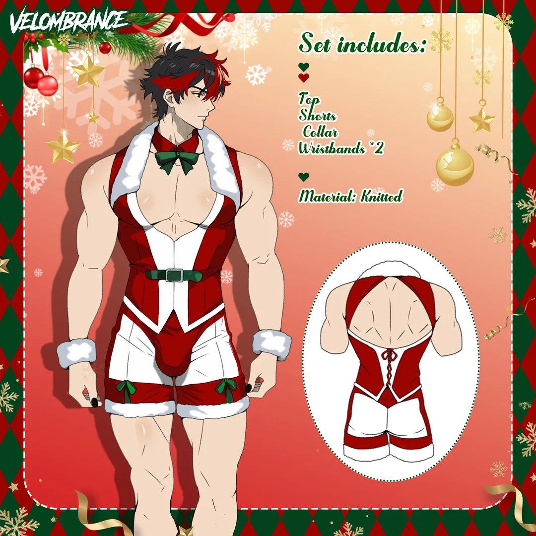 Pre-Order Christmas V-Neck Backless Set AS76