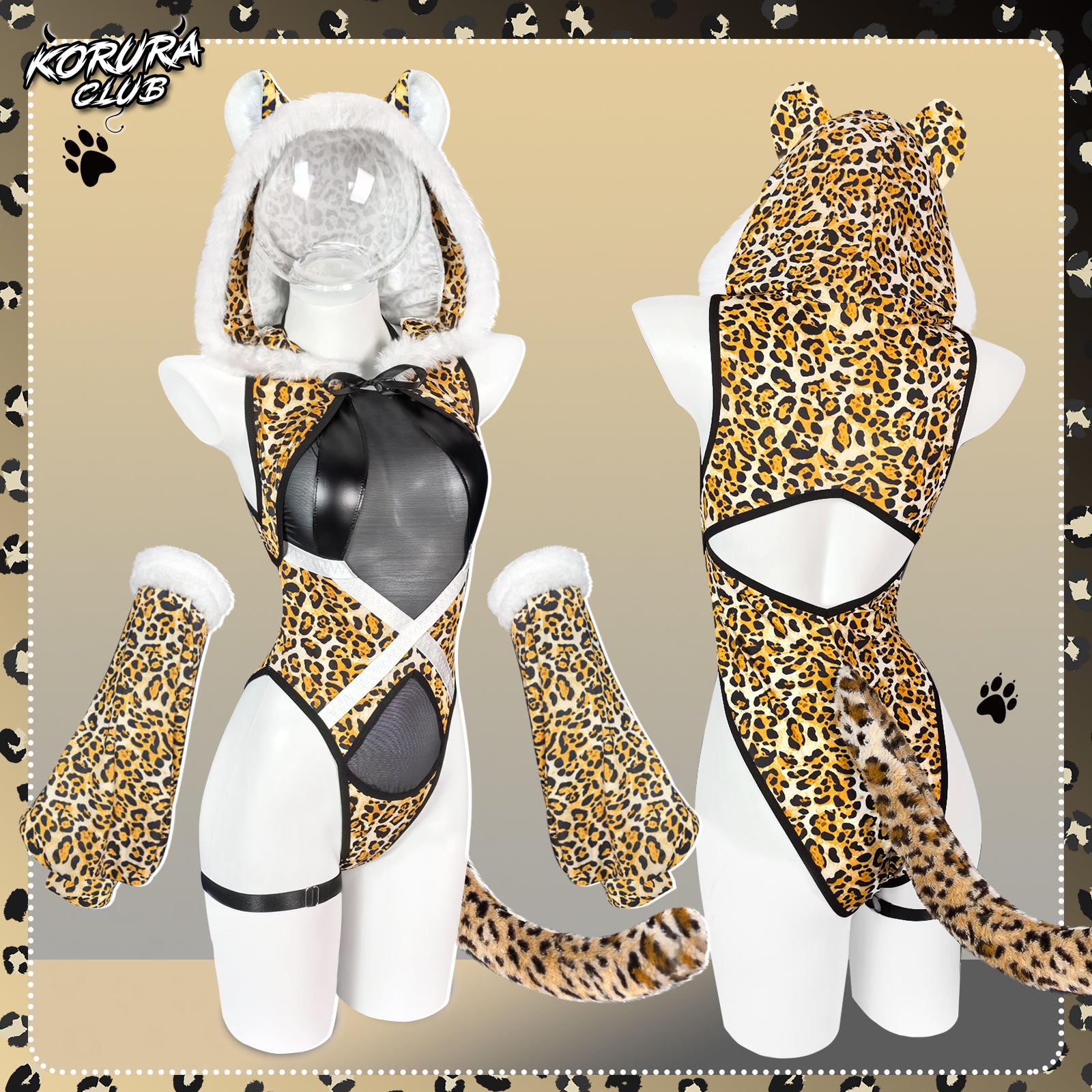 Pre-sale Snow Leopard Cosplay Bodysuit KO149