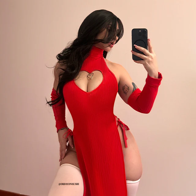 Red Heart-Shaped Cheongsam SD82