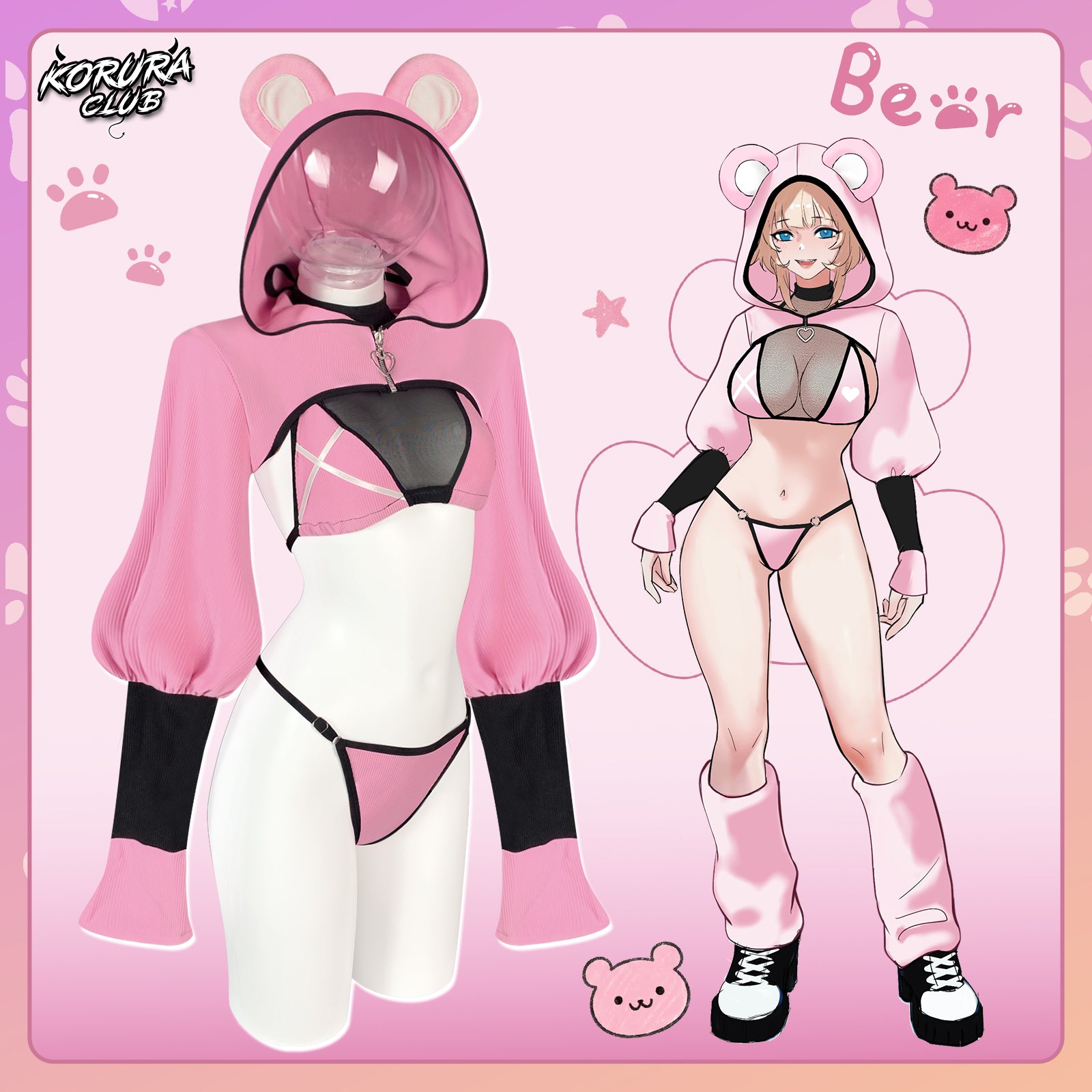 Cute Bear Cosplay Costume KO140