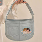 Angel Embroidered Denim Tote   HA1135