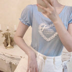 Bow cutout T-shirt  HA0509