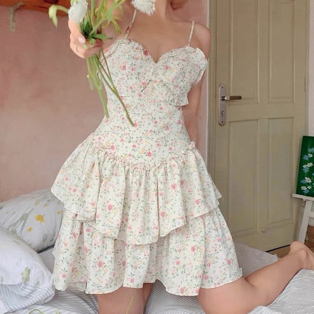 Pastoral Floral Cake Dress  HA0643