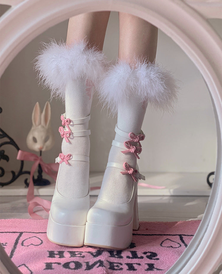 Sweet mid-heel lace-up shoes   HA1565