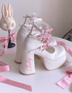 Sweet mid-heel lace-up shoes   HA1565