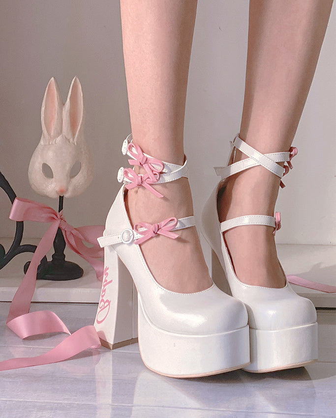 Sweet mid-heel lace-up shoes   HA1565