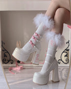 Sweet mid-heel lace-up shoes   HA1565
