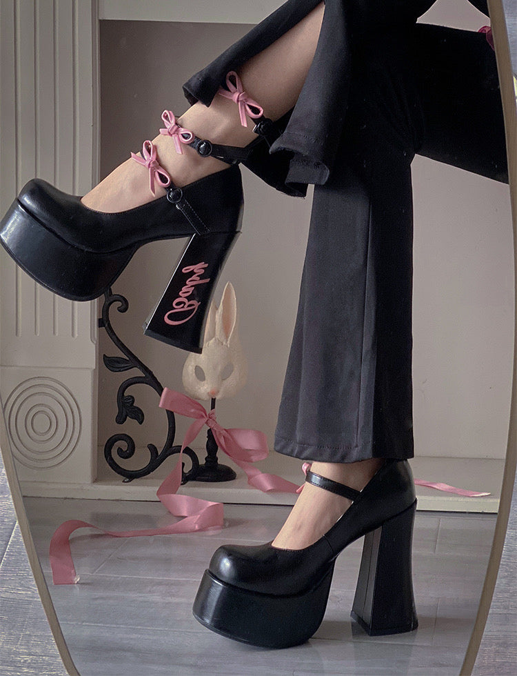 Sweet mid-heel lace-up shoes   HA1565