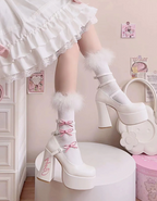 Sweet mid-heel lace-up shoes   HA1565