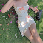 Mesh floral suspender dress HA1583