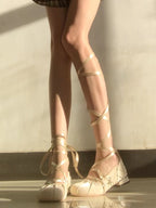 Round toe marie lace up shoes HA1586