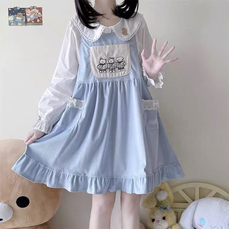 Cute corduroy suspender dress   HA0588