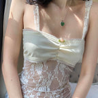 Lace stitching micro sheer camisole   HA1579