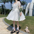 Cute Bow Puff Sleeve Fairy Dress    HA0353
