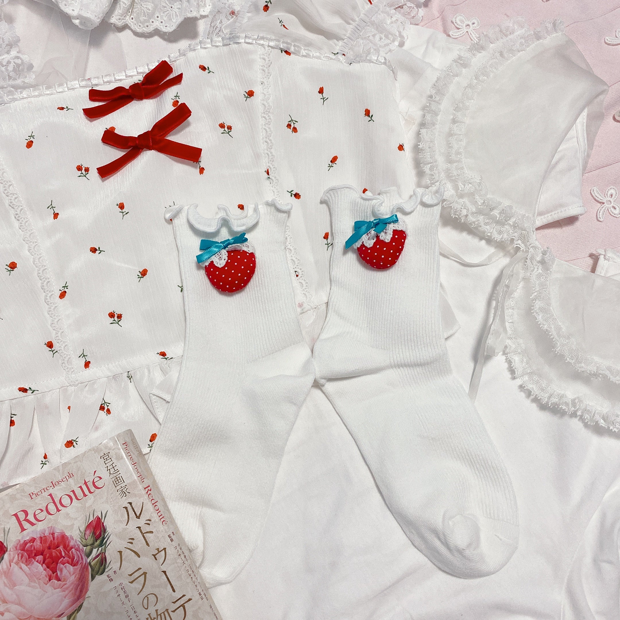 Lace lace bow cute girly socks  HA0753