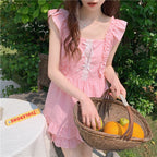 Cute pale pink pajamas nightdress loungewear   HA0833