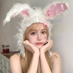 Plush bunny headgear hat   HA1456