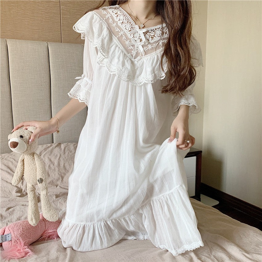 Sweet Mesh Bow Knot Nightdress  HA1290