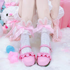 Bow knot cute lace mid tube socks   HA0756