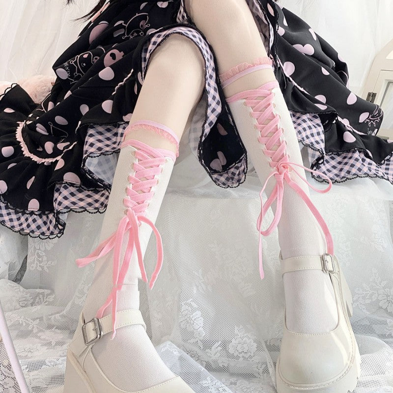 Cross strap calf socks    HA1727