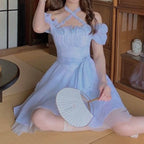 Sweet Fairy Slim Chiffon Halter Dress    HA0771