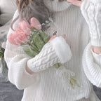 Cute Fingerless Knit Gloves   HA1433
