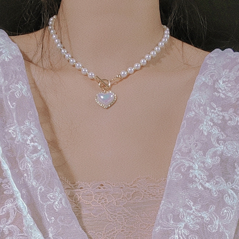 Love Pearl Clavicle Girl Necklace HA1066
