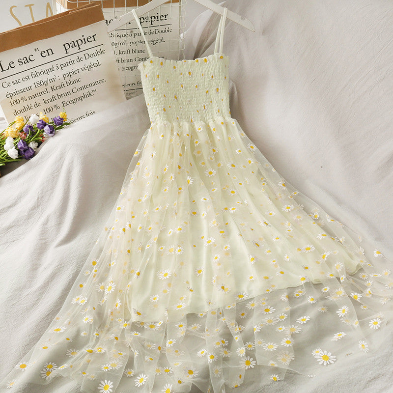 Super fairy daisy mesh suspender dress  HA0864