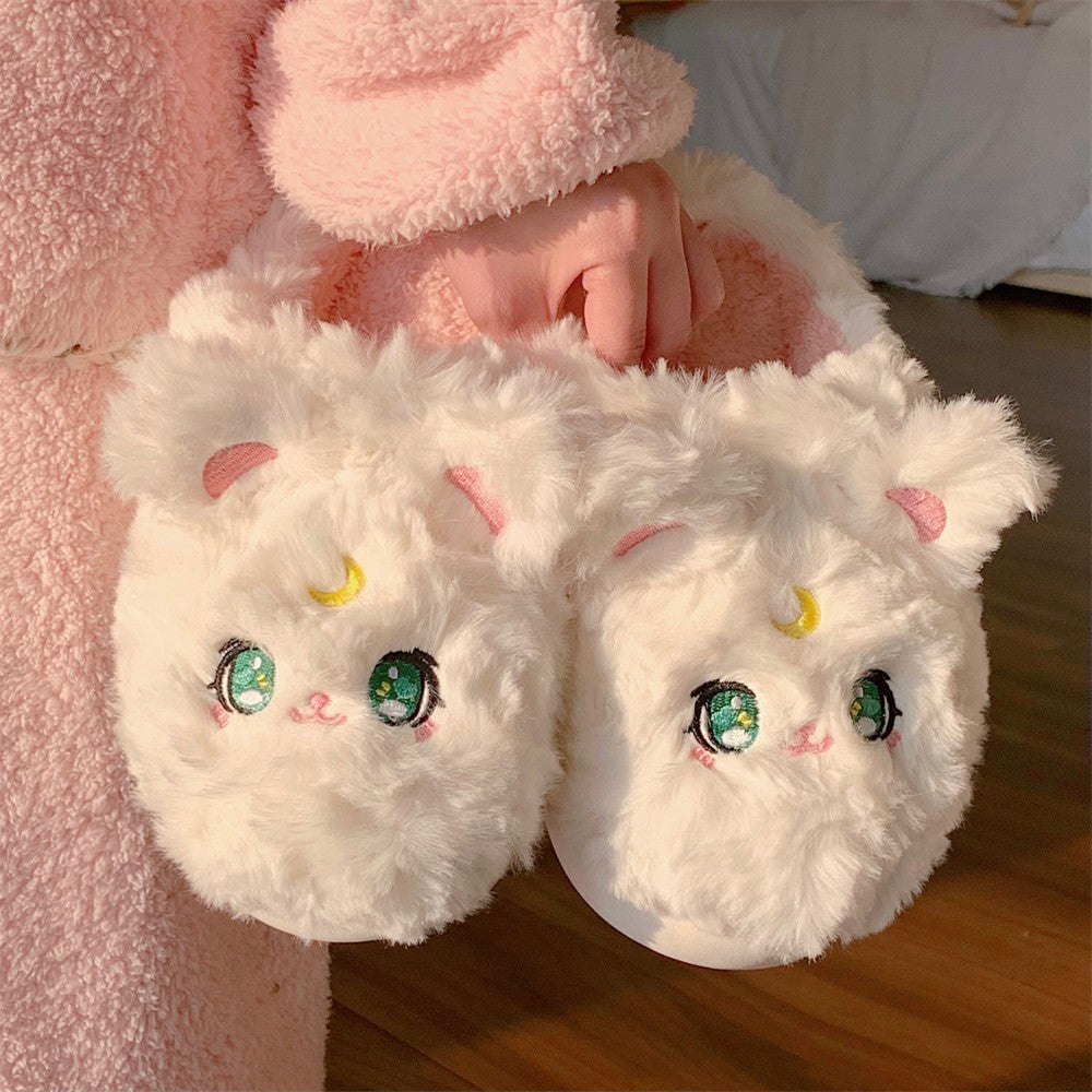 Girl Heart Cat Cotton Slippers   HA1344