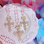 Crystal cross necklace  HA1589